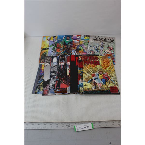(15) Comic Books - Wildcats, Spider-Man