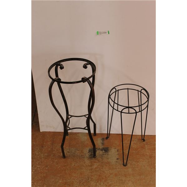 *(2) Metal Plant Stands - 21" H, 28" H