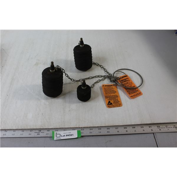 (3) Inflatable Pipe End Plugs on Chain