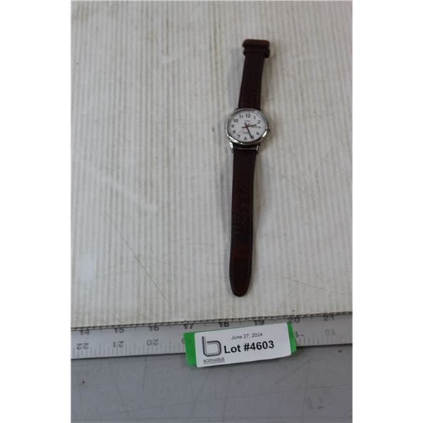 Timex Watch with Indigo Leather Band - Working