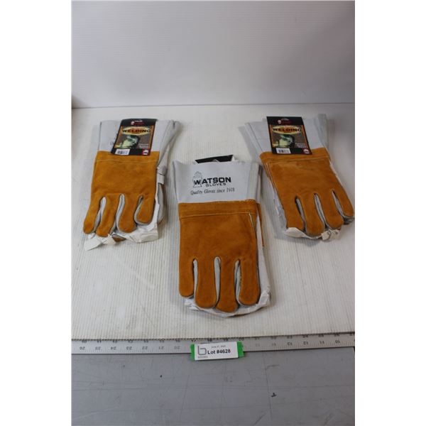 (3) Pairs of Watson Welding Gloves - Size Large