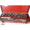 Image 2 : Heavy Duty Socket Set w/Breaker Bars - Extensions (dented case)