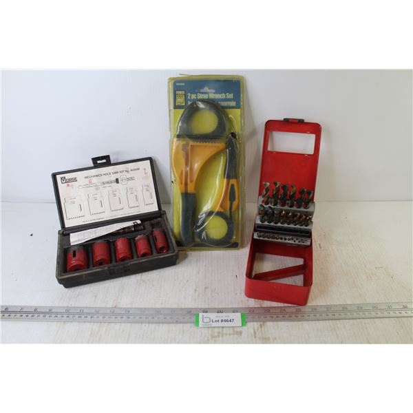 Morse Mechanics Hole Saw Kit - 2 Piece Strap Wrench Set - Drill Bit Set