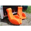 Image 2 : **(2X BID PRICE) - (2) Plastic Water Chairs w/Plugs - (one has a crack)