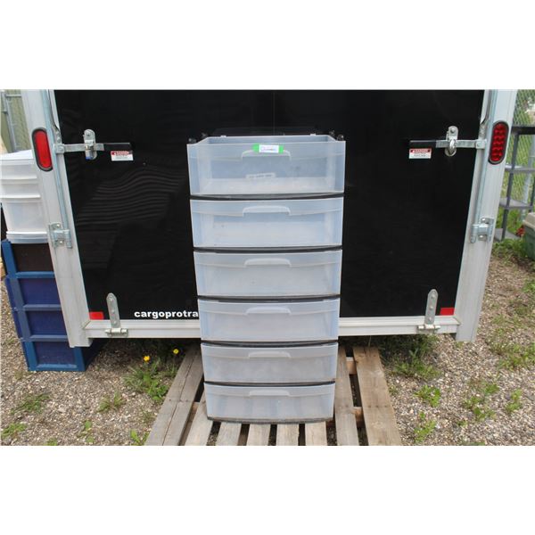 **Plastic Storage Container w/6 Drawers (46" tall)