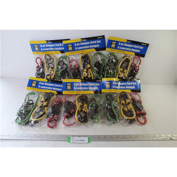 (6 Sets of 3) Power Fist Bungee Cords