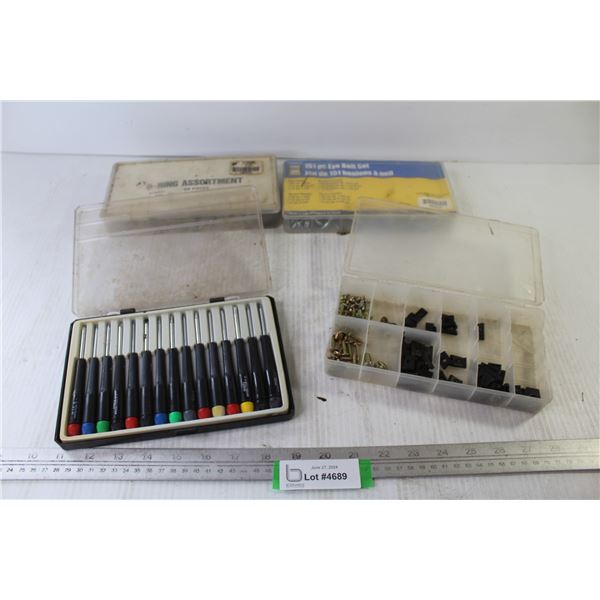 Screw Driver Set - O-Ring Assortment - Eye Bolt Set - Flat Nuts & Screws