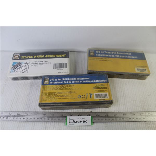 Taper Pin Assortment - O-Ring Assortment - Nut/Bolt Cushion Assortment