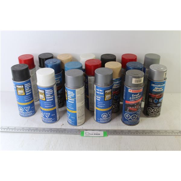(18) Cans of Spray Paint (a few are partial cans)