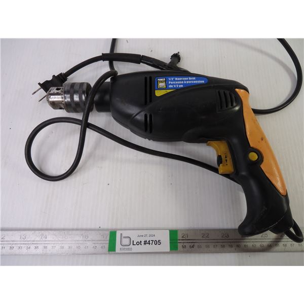 Power Fist 1/2 " Hammer Drill (powers on)