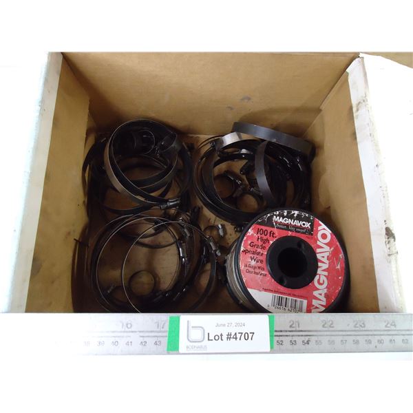 100 ft. Roll of Speaker Wire and over 20 Large and Small Hose Clamps