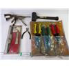 Image 1 : (3) Tinsnips, Mallet, Clutch Tool, Clamp Vise Grip and Small Tin Snip