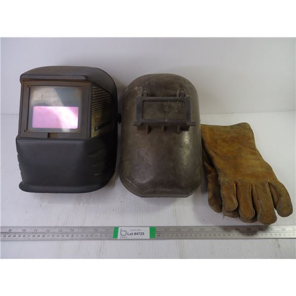 (2) Welding Helmets and Pair of Welding Gloves