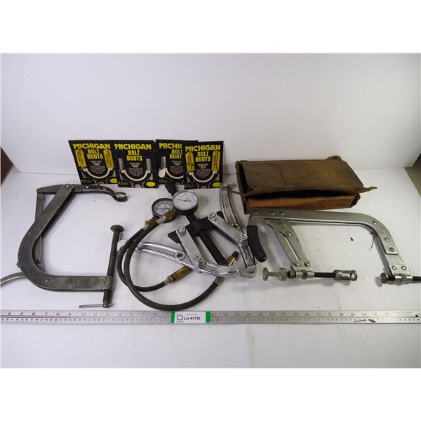 (2) Valve Spring Compressor, Bearing Puller,(2) Compression Testers and Bolt Boots