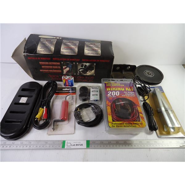 Xenon Remote Driving Light System-as is, Wiring Kit, Door Spring Tool, Wires, and Misc.