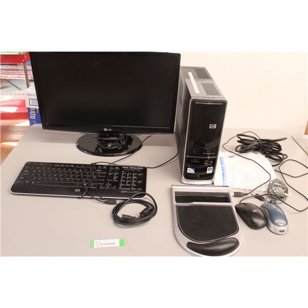Desktop Computer System - CPU, Monitor, Keyboard, Mouse - As is