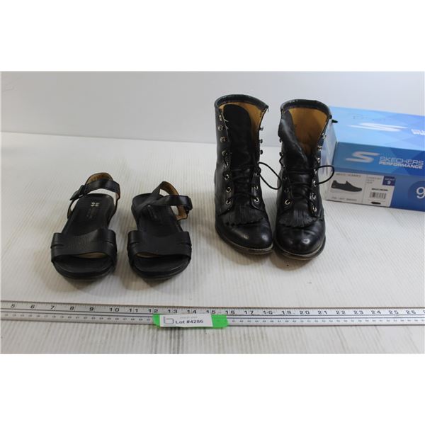 Sandals - Size 6.5M, Black Boots - Size 6.5M