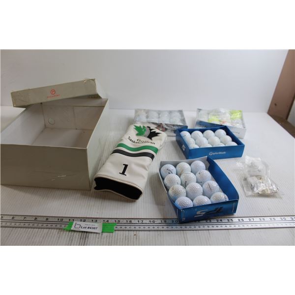 (4) Boxes Golf Balls, Club Cover