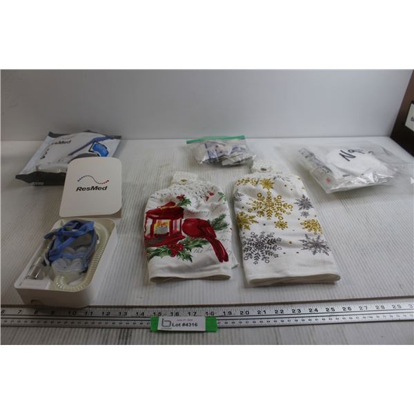 ResMed Air Fit, (2) Christmas Hanging Towels, Misc.
