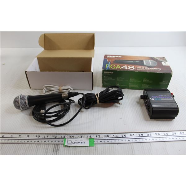 Shure PGA48 Vocal Microphone - Untested, Audio/Video Direct Box - Untested