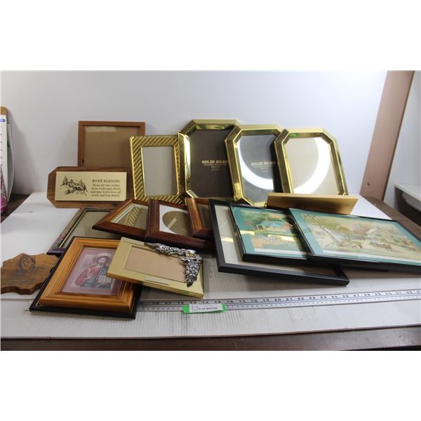 Assorted Picture Frames and Prints - As Is, Largest Print Measures 12" x 15"