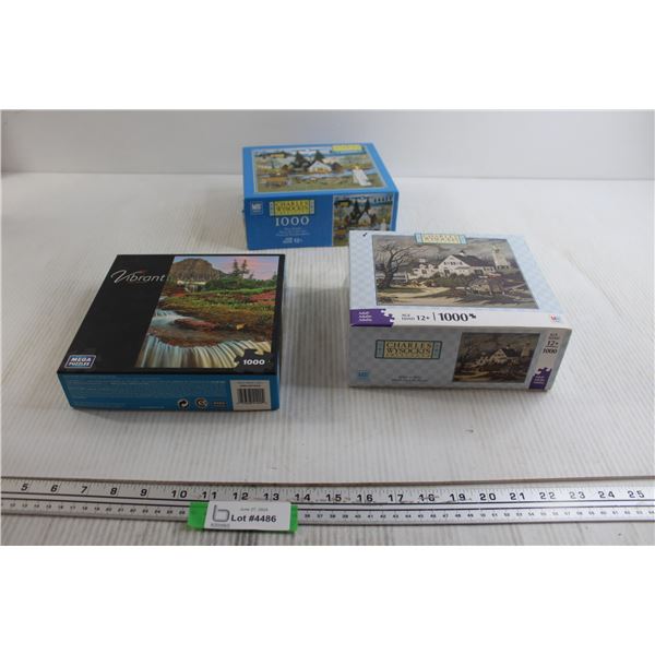 (3) 1000-Piece Puzzles - As Is