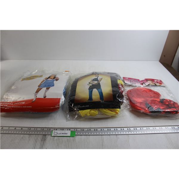 (2) Adult Halloween Costumes, Wig - All As Is