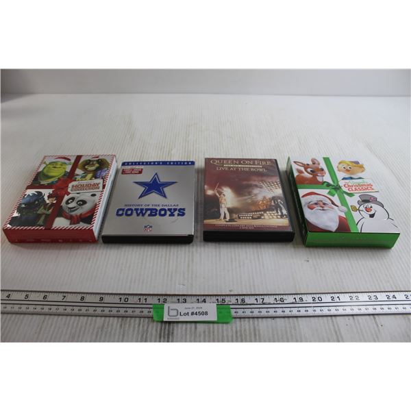 (4) DVDs - Christmas, Queen, Dallas Cowboys