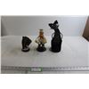 Image 1 : (3) Figurines - Cat, Chef, Horse