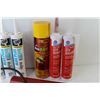 Image 4 : Can of Bug-be-gone - (3) Tubes of Dap Paintable Caulking - (2) Tubes of Red Silicone - Trouble Light