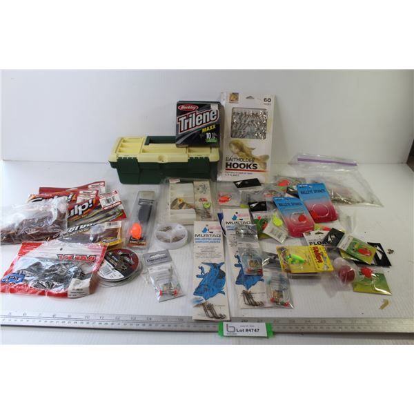 Tackle Box - Assortment of Walleye Spinners - Fishing Line - Bait - Misc. Items