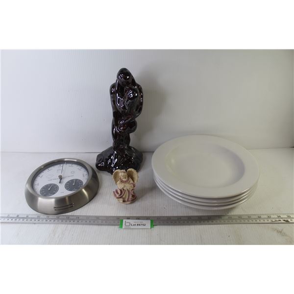(4) Large Bowls - Intimate Statue - Angel Ornament - Hpa Baro Thermo Hydo Meter