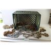 Image 1 : (8) Pieces of Chain - Hooks - Eye Bolts - Plastic Lucerne Crate
