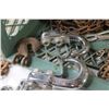 Image 2 : (8) Pieces of Chain - Hooks - Eye Bolts - Plastic Lucerne Crate