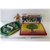 Image 1 : Rubber Wrestler Figure - Foam Water Melon Rider Head Gear - Skylander 150 Puzzle (opened) - Framed P