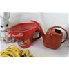 Image 3 : Earthway Hand Seeder - Plastic Water Jug - Plastic Rabbit - Penzoil 5w30 Motor oil - Weld Art Rooste