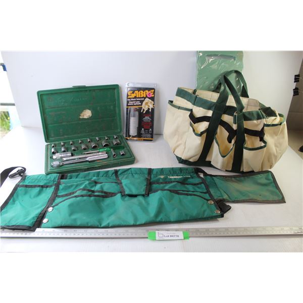 Standard Socket Set - Gardening Tool Bag & Waist Pouch - Dog Attack Spray - Foam Knee Pad