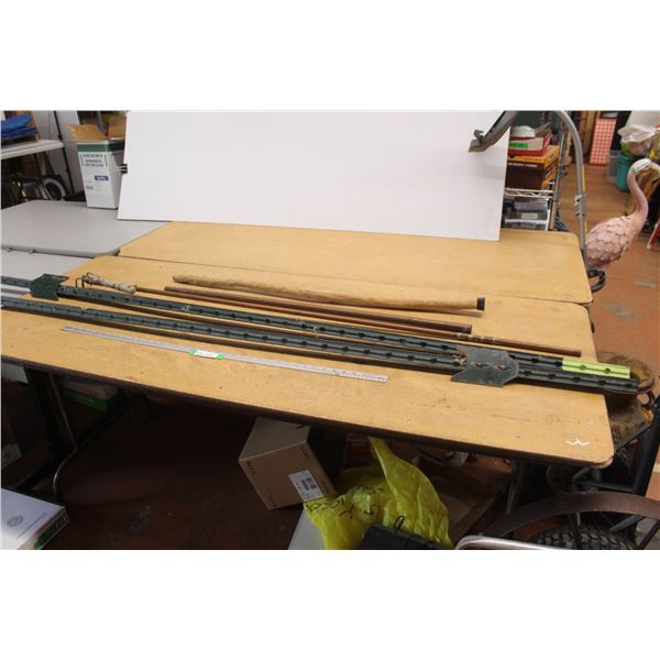 *(2) Snow Fence Posts - Copper Pipe Rake:) - Pipe - Stick