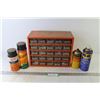 Image 1 : (4) Can of Penetrating Products - Metal Part Organizer w/Plastic Drawers Including Contents (nuts - 