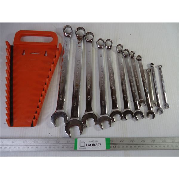 (12) Assorted Size Combination Wrenches with Holder