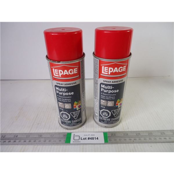 (2) Cans of LePage Spray Adhesive