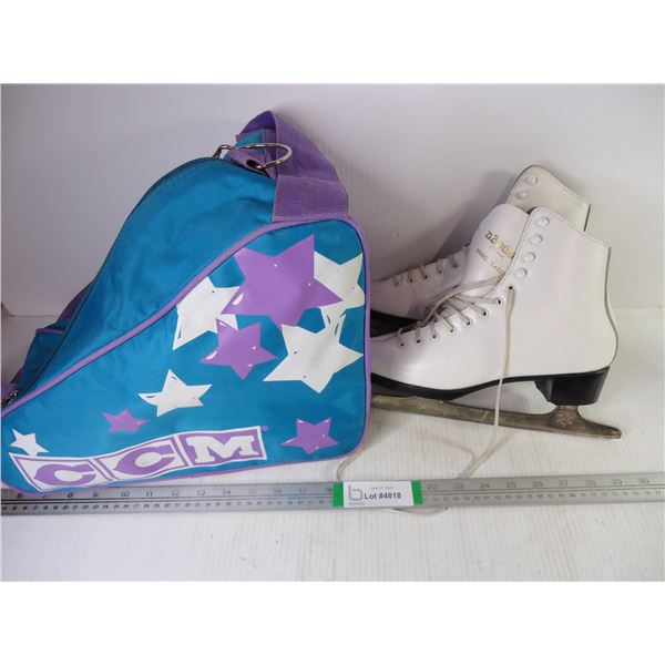 Pair of Daoust Figure Skates Size 5.5 in CCM Case