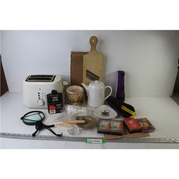 PC Toaster (working) - Tea Pot - Candle - Magnetic Bingo Chip w/Magnet - Spittoon (NIB) - Misc. Item