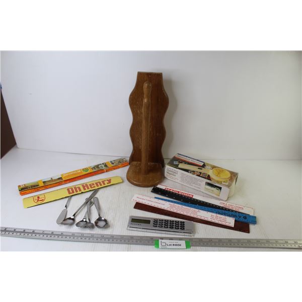 Illuminated Magnifier - Vintage Paper Towel Holder - Assortment of Rulers - 15" Match Package - Coll