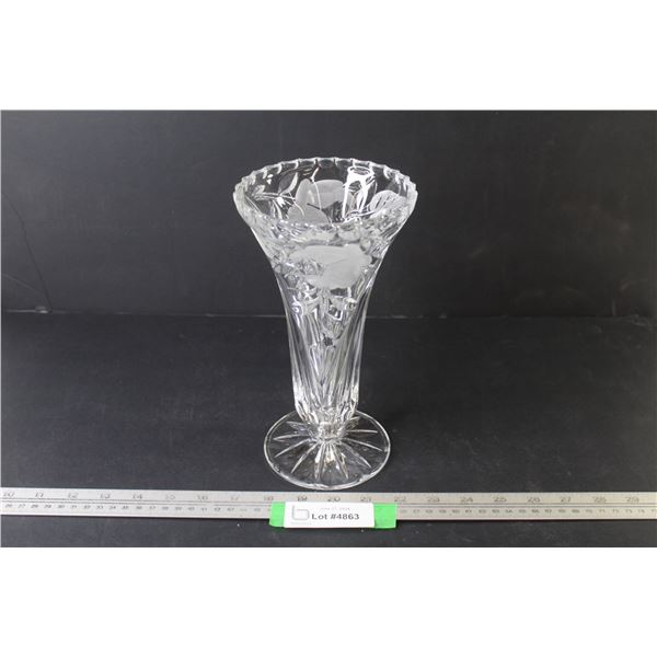 Flowered Crystal Vase (9 1/4" tall)