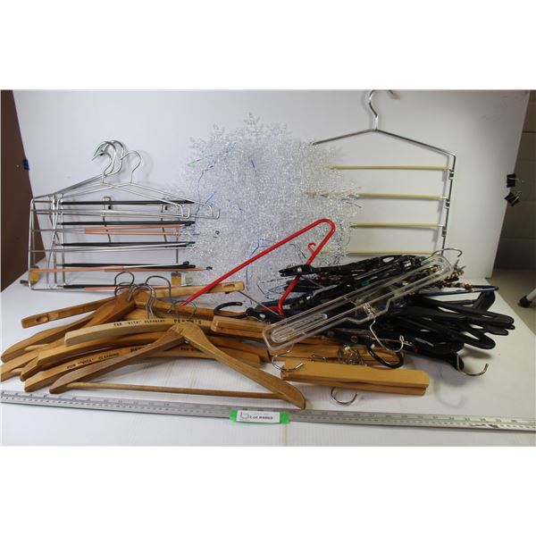 (11) 16" Clear Plastic Snowflakes - Assortment of Hangers