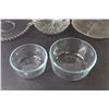 Image 2 : (2) Light Blue Pyrex Glass Bowls - Shell Dish - Glass Cutting Board - (2) Glass Plates
