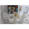 Image 3 : (7) Glass Vases, Hurricane Glass, Misc.