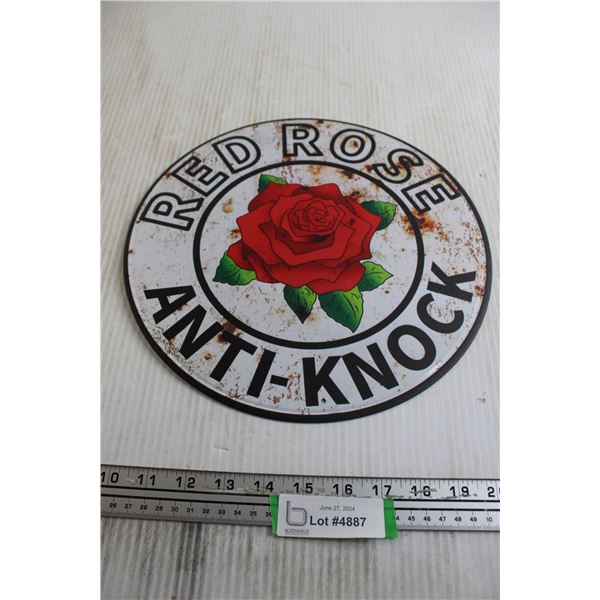 Red Rose Anti-Knock Sign - 11 3/4"