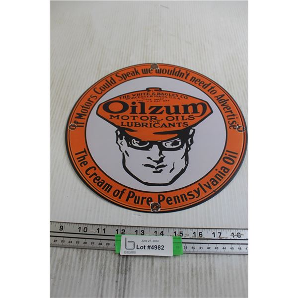 Oilzum Sign - 11 3/4"